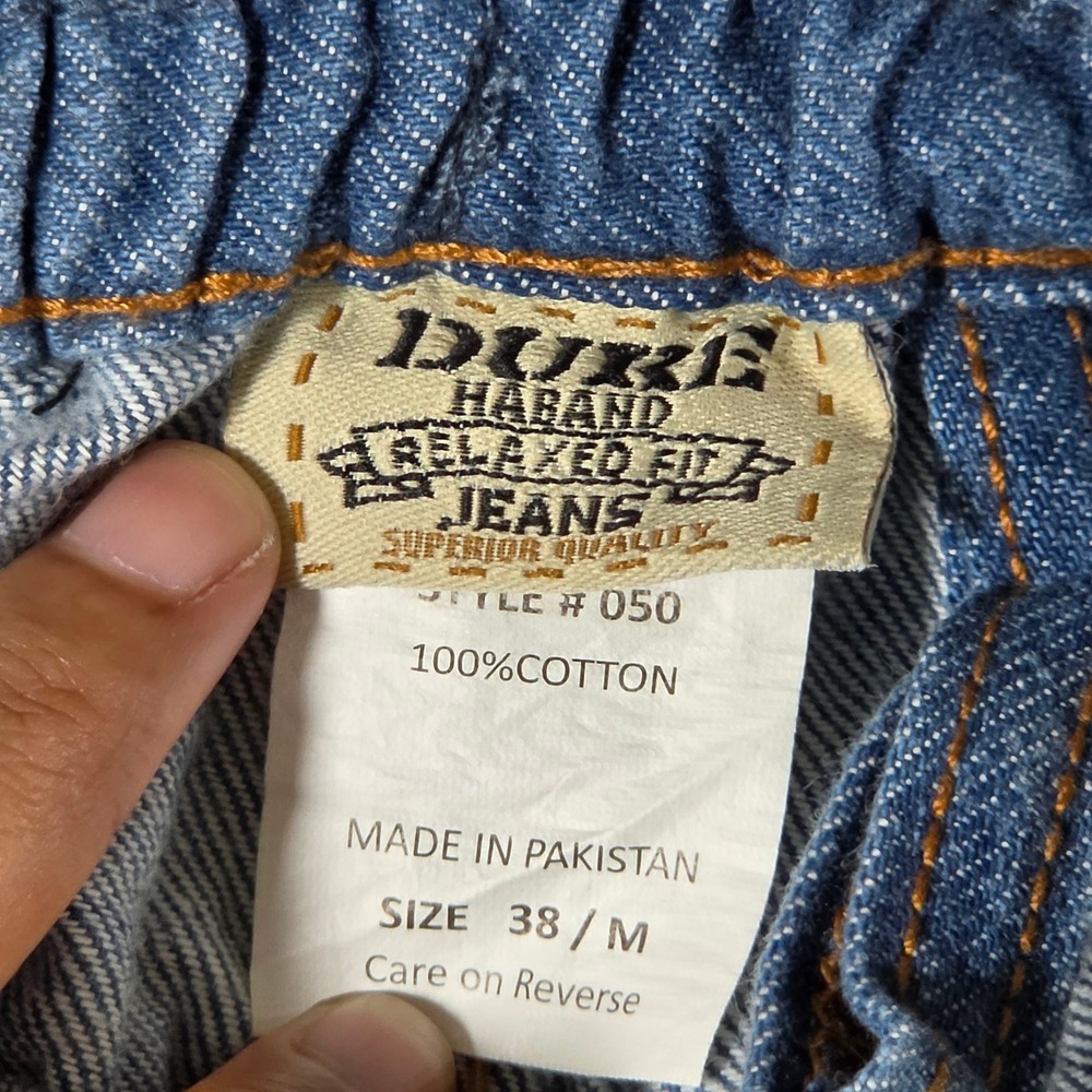 Duke Haband Relaxed Fit Jeans Men 38x30 M Blue Elastic Back Denim 100% Cotton - Picture 3 of 16